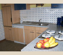 Die Küche in der Ferienwohnung Bauernhaus auf dem Ferienhof Epker im Münsterland